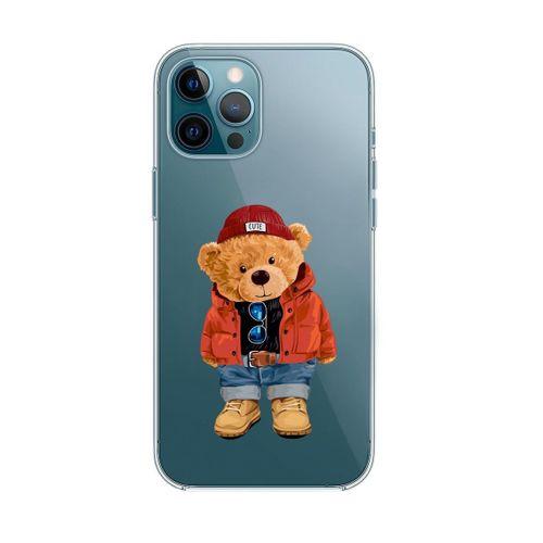iPhone 12 Pro Max Teddy Bear Premium Şeffaf Silikon Kılıf