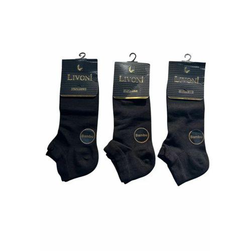 Livoni Dikişsiz Bambu Erkek Patik Çorap 3 Adet