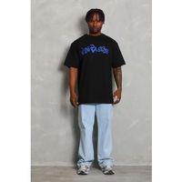 Erkek Baskılı T-Shirt Kısa Kol Bisiklet Yaka Regular Fit Rahat Kalıp Günlük Tişört - Siyah