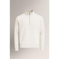 Lars Selanik Örme Kumaş Yarım Fermuar Erkek Sweatshirt - Ekru