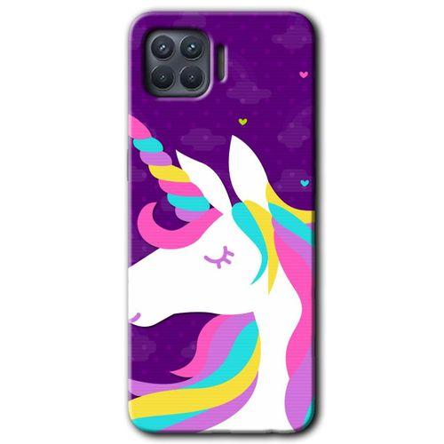 BeRa Aksesuar Oppo Reno 4 Lite Kılıf Baskılı Kapak - Unicorn Sleep +Tam Kaplayan Mat Seramik