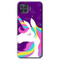 BeRa Aksesuar Oppo Reno 4 Lite Kılıf Baskılı Kapak - Unicorn Sleep +Tam Kaplayan Mat Seramik