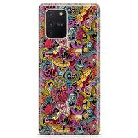 Samsung Galaxy S10 Lite Kılıf Doodle Dikiş Makinesi Arka Kapak Koruma Desenli Full Koruyucu
