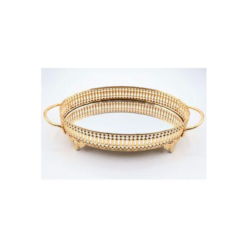 Metal Aynalı Oval Tepsi (28*20)