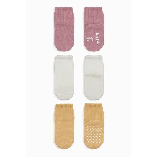 Bistyle Bistyle Basic Kaymaz Penye Soket Çorap 3'Lü BS10107 Pudra Ekru Somon