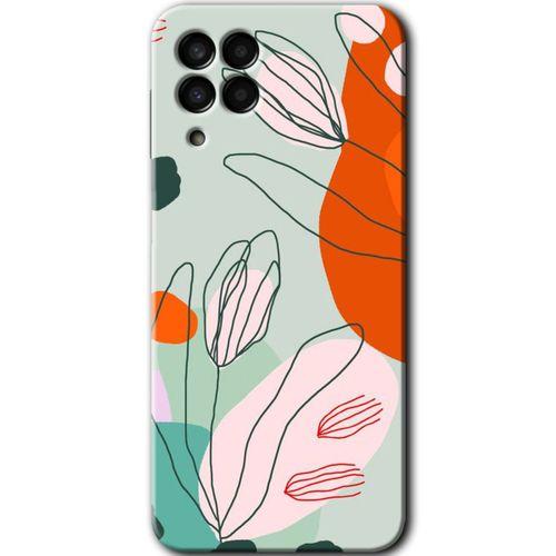 Potkal Hediye Fabrikası Samsung Galaxy M33 HD Baskılı Kılıf + 9D Tam Ekran Koruyucu - Vektör Çiçekler