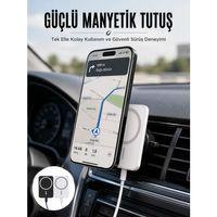 Kablosuz Şarj Aleti Magsafe Araç Içi Manyetik Şarj 15w İos Uyumlu Yeni Nesil