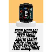 M6 Akıllı Bileklik Siyah Adımsayar Spor Takibi Android Ve İos Uyumlu