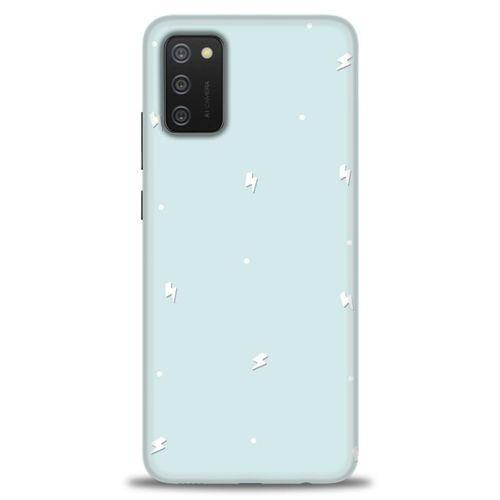 Samsung Galaxy A03S Kılıf HD Baskılı Kılıf - Beyaz Şimşekler + Tam Ekran Koruyucu