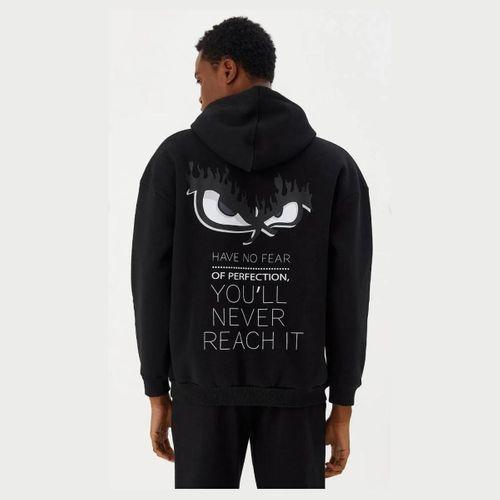 No Fear Erkek Sweatshirt Kapüşonlu Siyah Melanj M500271
