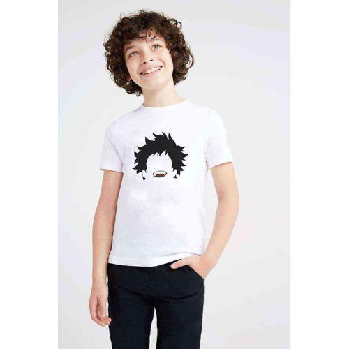 Anime My Hero Academia Baskılı Unisex Çocuk Beyaz t-shirt