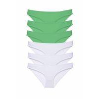 6 adet Eko Set Likralı Kadın Slip Külot Yeşil Beyaz