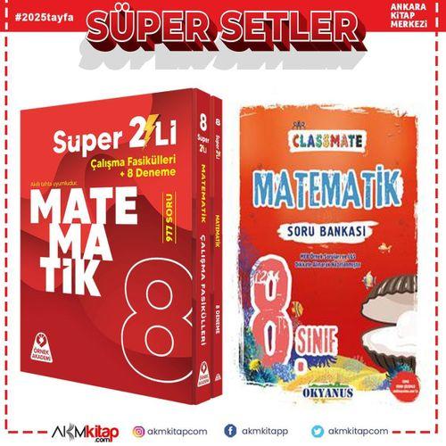 Örnek Akademi 8. Sınıf Süper İkili Matematik Seti ve Okyanus Clasmate Matematik Soru Bankası Seti 2 Kitap