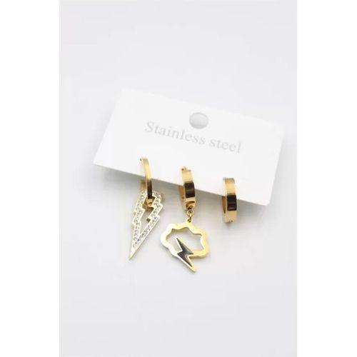 3'lü Bulut Küpe - Altın