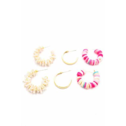 Kristal Boncuklu Küpe - Krem