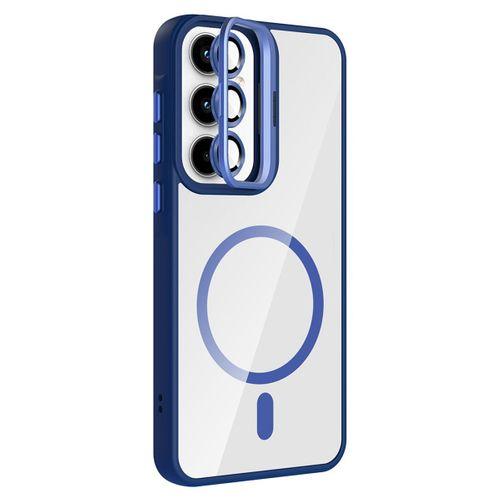 Galaxy A55 Kılıf Standlı ve Kamera Lens Hediyeli M-Safe Şarj Özellikli Zore Etro Kapak
