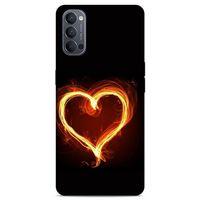 Lopard Oppo Reno 4 Uyumlu Kılıf FireX (24) Darbe Emici Kılıf Ateşli Kalp