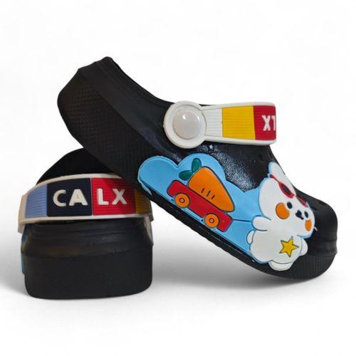Calx 9041 Siyah Crks Tavşan Figürlü Erkek Çocuk Havuz Plaj Terlik