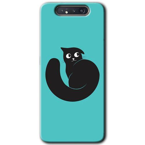 Samsung Galaxy A80 Kılıf HD Desen Baskılı Arka Kapak - Cat Vector