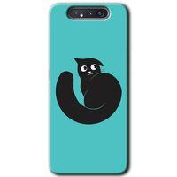 Samsung Galaxy A80 Kılıf HD Desen Baskılı Arka Kapak - Cat Vector