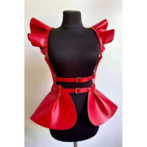 Deri Elbise Harness, Şık Mini Deri Elbise, Prenses Deri Elbise - Brf1001