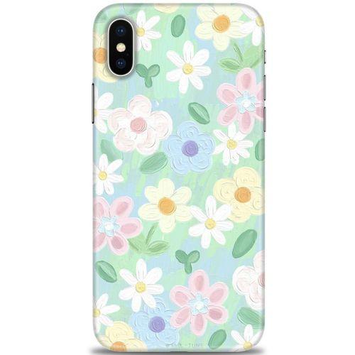 iPhone XS Max Kılıf HD Baskılı Kılıf - Çiçekk + Tam Ekran Koruyucu