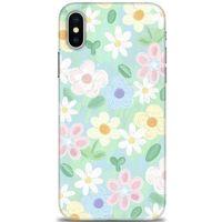 iPhone XS Max Kılıf HD Baskılı Kılıf - Çiçekk + Tam Ekran Koruyucu