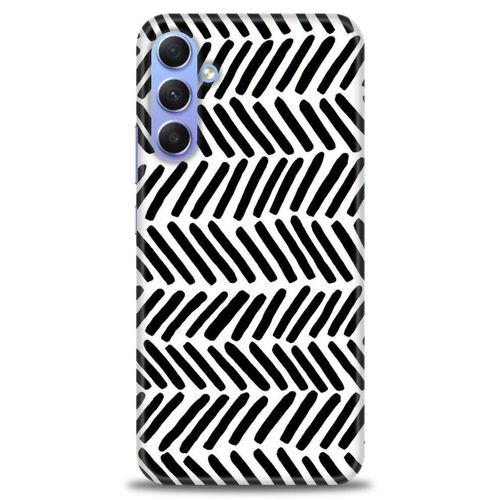 Samsung Galaxy A24 Kılıf HD Baskılı Kılıf - Siyah Çubuklar + Tam Ekran Koruyucu