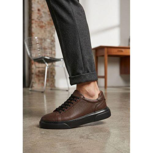 BLF-010 Erkek Sneaker Günlük Casual Spor Ayakkabı Kahverengi Siyah Taban