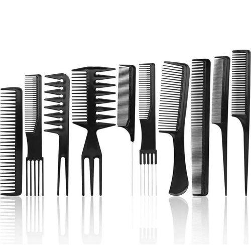 Zhltools 10 Parça Profesyonel Kuaför Tarak Seti - Saç Kesim, Ayırma, Şekillendirme ve Fön Tarağı