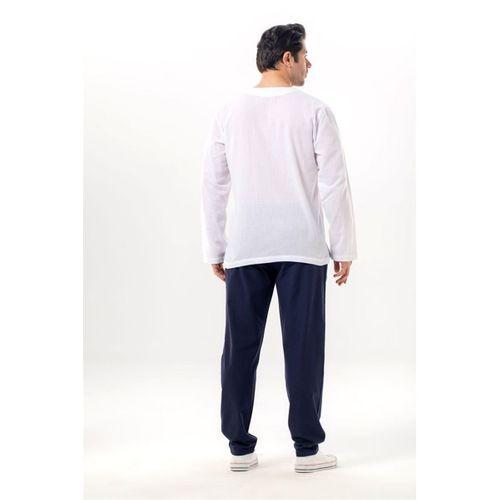 Büyük Beden Uzun Kol Şile Bezi Bisiklet Yaka Yazlık Tshirt Beyaz 3001