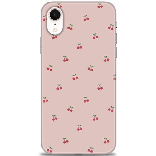 iPhone XR Kılıf HD Baskılı Kılıf - Kirazlar + Tam Ekran Koruyucu