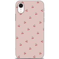 iPhone XR Kılıf HD Baskılı Kılıf - Kirazlar + Tam Ekran Koruyucu