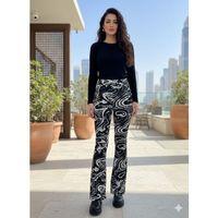 Kadın Yüksek Bel Krep Kumaş Bol Paça Pantolon