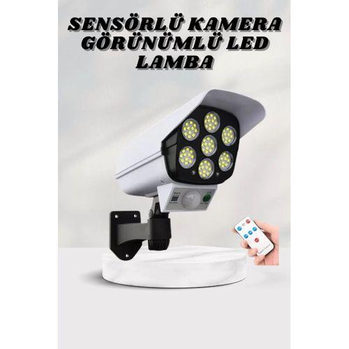 Solar Lamba Kamera Görünümlü Duvar Lambası Dönebilen Bahçe Aydınlatması