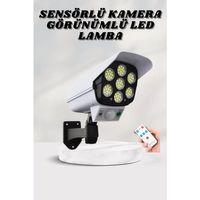 Solar Lamba Kamera Görünümlü Duvar Lambası Dönebilen Bahçe Aydınlatması