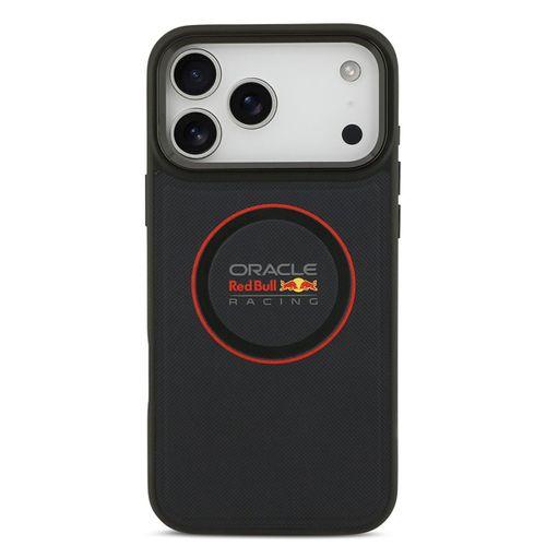 Apple iPhone 17 Pro Max Kılıf Redbull Orjinal Lisanslı M-safe Şarj Özellikli Kırmızı Halka ve Logo Kabartmalı PU Deri Kapak