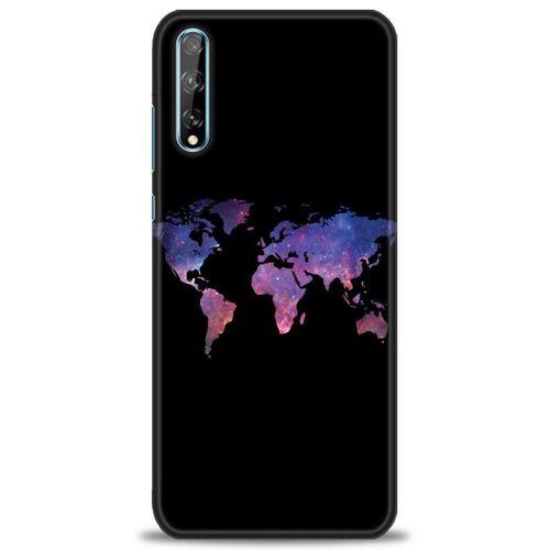 Huawei Y8P Kılıf HD Baskılı Kılıf - Dünya Haritası + Tam Ekran Koruyucu