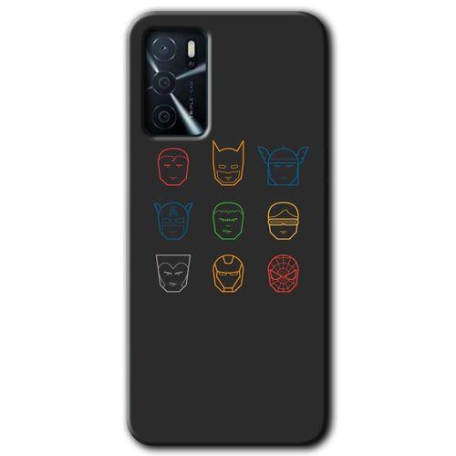 MRCİLETİSİM Oppo A16 Kılıf Kapak - Avengers Minimalism +Hayalet Ekran Yandan Gözükmez