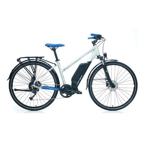 Carraro E-Time Venus Hidrolik Fren 28 Jant Elektrikli Şehir Bisikleti Mat Gümüş-Siyah/Koyu Mavi 43 cm