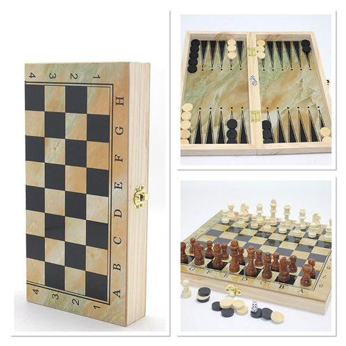 Ahşap Satranç ve Tavla Seti