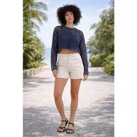 ALEXANDERGARDI AJURLU OVERSIZE CROP TRİKO BLUZ (B24-00101)