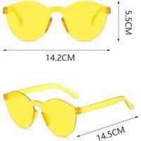 Eğitici Çocuk Sert Mika Oval Şekilli Çerçevesiz Sarı Gözlük Retro Parti 5x14 cm