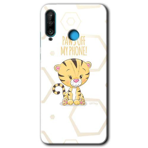 Huawei P30 Lite Kılıf HD Desen Baskılı Arka Kapak - Sevimli Kedi 1 + Kırılmaz Cam