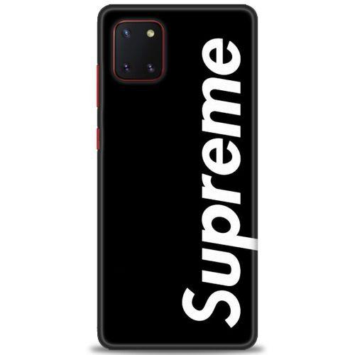 Samsung Galaxy A81 / Note 10 Lite Kılıf HD Baskılı Kılıf - Supreme Siyah + Tam Ekran Koruyucu
