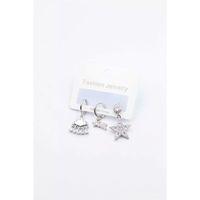 3'lü Yıldız Küpe - Gümüş