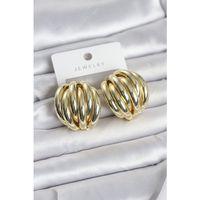 Pirinç Gold Renk Vintage Kadın Küpe