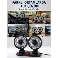Araç, Karavan Ve Tır İçin Çift Fanlı Mini Vantilatör