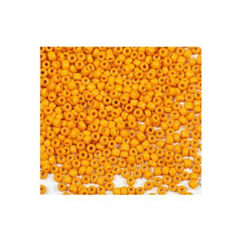 Turuncu Renk 4 mm Yaklaşık 1100 adet / 100 gram Cam Boncuk Oya Yazma Bileklik ve Kolye