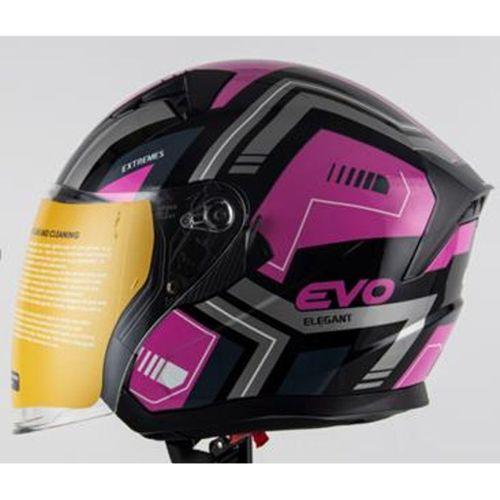 SEVGENT Kask Çenesiz Gözlüklü Evo Mor-Siyah 52810 -L-